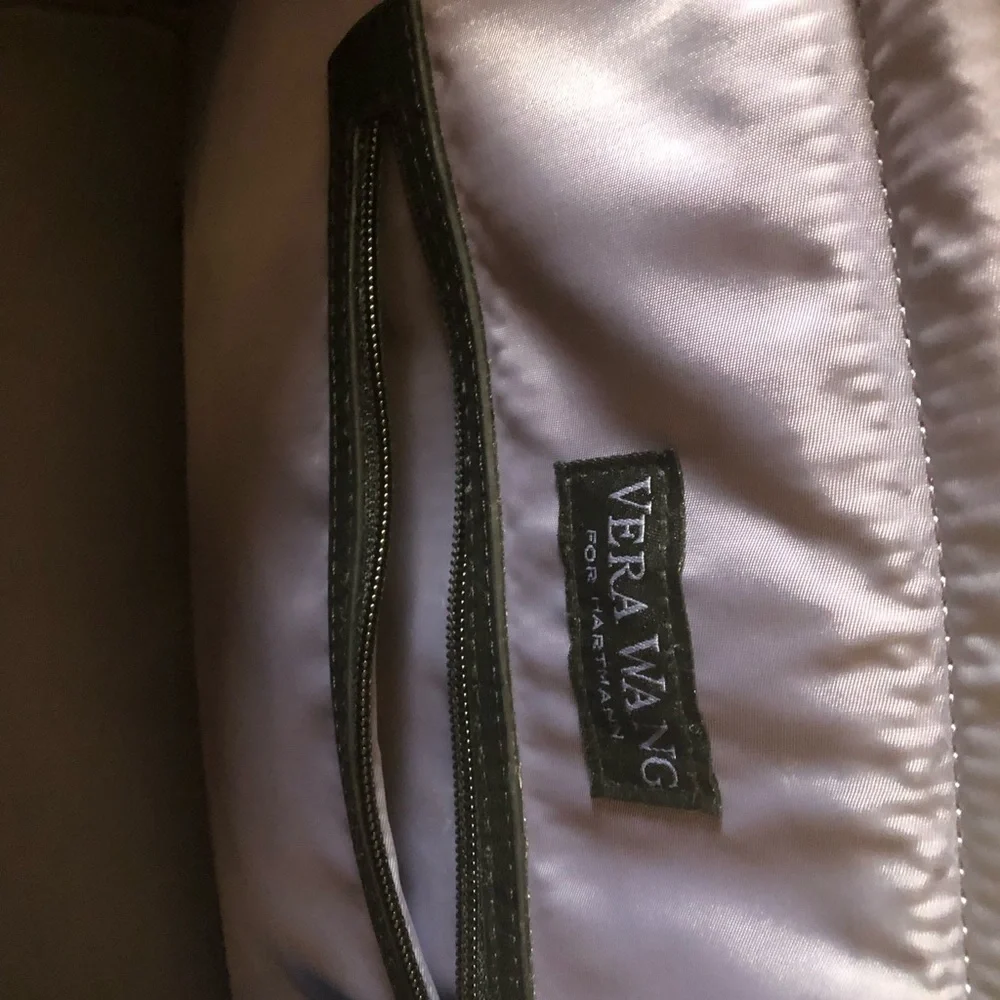 Vera Wang for Hartmann leather nylon hard rimmed carry bag overnight bag